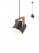 Immagine di Sospensione Industrial Orientabile Legno Metallo Nero E27 Pooh Smarter
