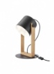 Immagine di Lampada Da Tavolo Industrial Orientabile Legno Metallo Nero E27 Pooh Smarter