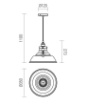 Immagine di Sospensione Per Cucina Bronzo Vintage Campana Vetro Ambra 35 cm Saville Smarter