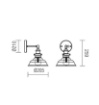 Immagine di Applique Da Parete Bronzo Vintage Campana Vetro Ambra E27 Saville Smarter