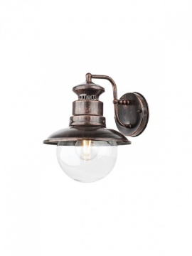 Immagine di Lanterna Vintage Nero Rame Applique Da Esterno Sfera Vetro IP44 Scott Smarter