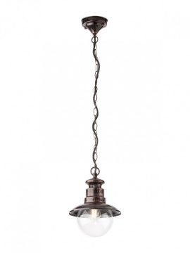 Immagine di Sospensione Vintage Nero Rame Per Cucina Esterna Palla Vetro IP44 Scott Smarter