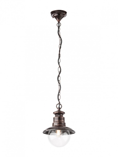 Immagine di Sospensione Vintage Nero Rame Per Cucina Esterna Palla Vetro IP44 Scott Smarter