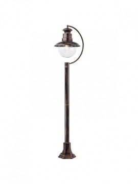 Immagine di Lampione Da Giardino Stile Vintage Rustico Nero Rame Con Palla Vetro IP44 Scott Smarter