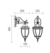 Immagine di Applique Da Esterno Sfaccettata Classica Nero Oro Sevilla Verso Sotto IP44 Smarter