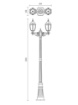 Immagine di Lampione Da Esterno Alto 2 Luci Nero Oro Design Classico IP44 Sevilla Smarter