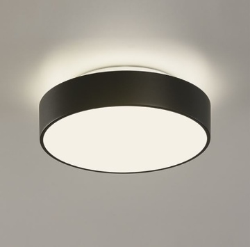 Immagine di Piccola Plafoniera Led Tonda Nera Dins 16 cm IP44 10w CCT ACB