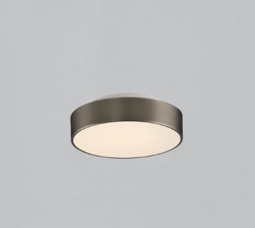 Immagine di Plafoniera Nichel per Bagno Dins Led CCT Vetro Bianco Ø26 cm IP44 ACB