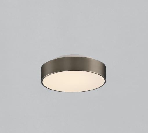 Immagine di Plafoniera Nichel per Bagno Dins Led CCT Vetro Bianco Ø26 cm IP44 ACB
