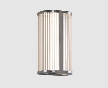 Immagine di Applique Cromo Diva Decorativa Cilindro Effetto Rigato Led CCT H30 cm IP44 ACB 