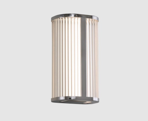 Immagine di Applique Cromo Diva Decorativa Cilindro Effetto Rigato Led CCT H30 cm IP44 ACB 
