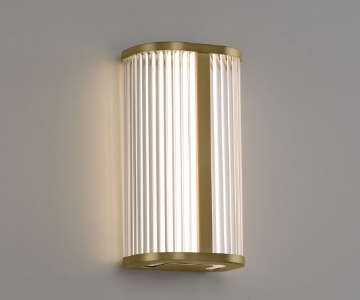 Immagine di Applique Oro Vetro Rigato Diva 30 cm Per Bagno IP44 Led 12w CCT ACB