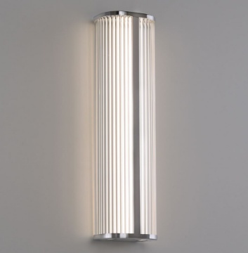 Immagine di Applique Diva Cromo Con Vetro Rigato Led CCT 2700k 3000k H60 cm IP44 ACB