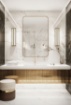 Immagine di Applique Bagno Oro Diva Vetro Rigato Led 18w CCT H60 cm IP44 ACB