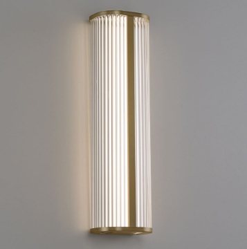 Immagine di Lampada da Parete Oro Diva Cilindro Effetto Rigato Led 18w CCT H60 cm IP44 ACB