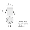 Immagine di Faretto Incasso Mini Rotondo 45mm Dot Nero Led 3w 2700k ACB