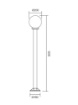 Immagine di Lampione Da Giardino 120 cm Globo Paletto Nero Con Sfera Bianca IP44 Smarter