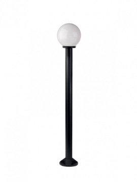 Immagine di Lampione Da Giardino 120 cm Globo Paletto Nero Con Sfera Bianca IP44 Smarter
