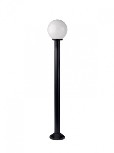 Immagine di Lampione Da Giardino 120 cm Globo Paletto Nero Con Sfera Bianca IP44 Smarter