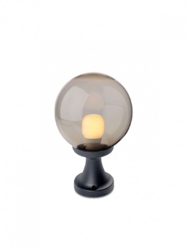 Immagine di Lampioncino Basso Per Esterni 33 cm Globo Sfera Fume IP44 Smarter
