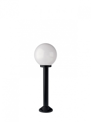 Immagine di Lampione Da Giardino 70 cm Paletto Nero Con Sfera Bianca IP44 Smarter