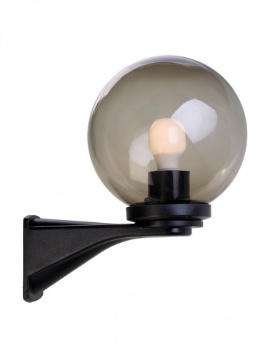 Immagine di Applique Da Esterno Nero Globo Plastica Sfera Fume IP44 Smarter