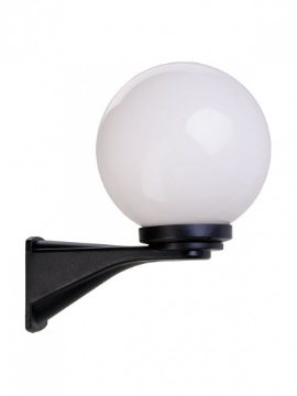 Immagine di Applique Da Esterno Plastica Nera Con Sfera Bianca IP44 Smarter