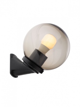 Immagine di Applique Da Parete Inclinata Per Esterno Nero Sfera Plastica Fume IP44 Smarter