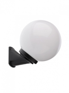 Immagine di Applique Inclinata Per Esterno Nera Con Sfera Plastica Bianca IP44 Smarter
