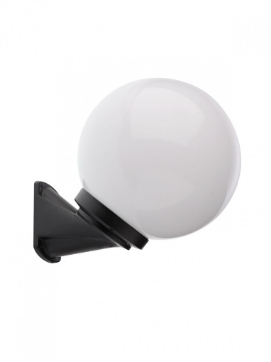 Immagine di Applique Inclinata Per Esterno Nera Con Sfera Plastica Bianca IP44 Smarter