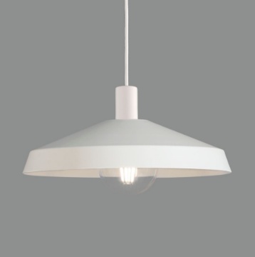 Immagine di Sospensione Bianca Evelyn Paralume Piatto 1xE27 Ø43,5 cm ACB