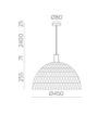 Immagine di Sospensione Struttura Bianca Vintage Evens Paralume Rattan Naturale Ø45 cm ACB