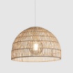 Immagine di Sospensione Struttura Bianca Vintage Evens Paralume Rattan Naturale Ø45 cm ACB