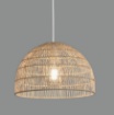 Immagine di Sospensione Struttura Bianca Vintage Evens Paralume Rattan Naturale Ø45 cm ACB