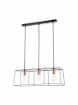 Immagine di Lampadario Squadrato Industriale Nero Per Tavolo Soggiorno 3 Luci Sketch Smarter