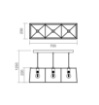 Immagine di Lampadario Squadrato Industriale Nero Per Tavolo Soggiorno 3 Luci Sketch Smarter