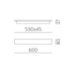 Immagine di Applique Fosca Oro Rettangolare 60 cm Biemissione Led CCT 18w ACB