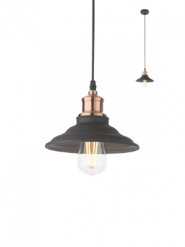 Immagine di Sospensione Stile Retro Piatto Nero Per Penisola Bancone Spinner Smarter