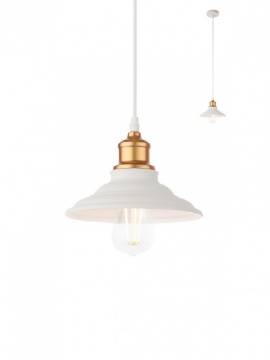Immagine di Sospensione Stile Retro Piatto Bianco Per Tavolo Penisola Spinner Smarter