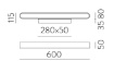 Immagine di Applique Rettangolo Stondato Gala Nero Led 31w CCT 2700k/3000k L60 cm ACB 