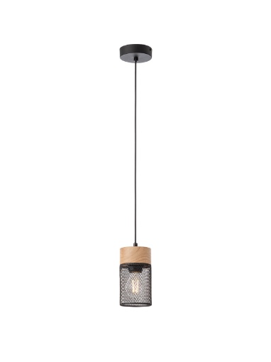 Immagine di Sospensione Per Penisola Cucina Legno Rete Metallo Nero Stem Smarter