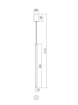 Immagine di Sospensione Led Tubolare Nero 60 cm Luce Laterale Per Comodino Taboo Smarter