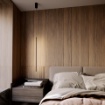 Immagine di Lampadario Led Luce Laterale Bacchetta Nera 80 cm Per Camera Da Letto Taboo Smarter