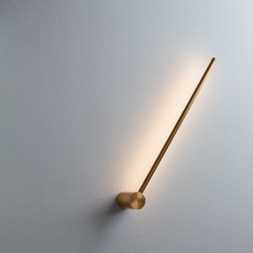 Immagine di Applique Led 9w Bacchetta Ottone Sottile 65 cm Per Comodino Taboo Smarter