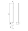 Immagine di Applique Led 9w Per Camera Da Letto Bacchetta Nera Sottile 65 cm Taboo Smarter