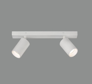 Immagine di Lampada Da Soffitto Parete Due Faretti GU10 Orientabili Gina Bianco L35 cm ACB