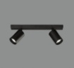 Immagine di Lampada Da Soffitto Nera Con 2 Faretti Orientabili GU10 Gina L35 cm ACB