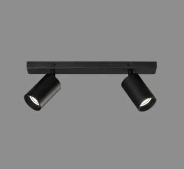 Immagine di Lampada Da Soffitto Nera Con 2 Faretti Orientabili GU10 Gina L35 cm ACB