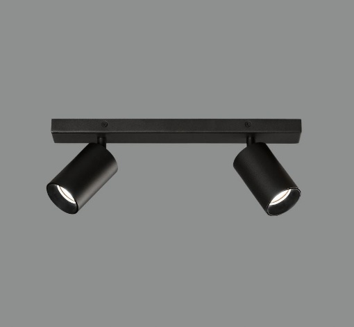 Immagine di Lampada Da Soffitto Nera Con 2 Faretti Orientabili GU10 Gina L35 cm ACB