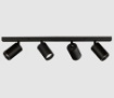 Immagine di Lampada Nera Rettangolare con 4 Faretti Spots GU10 Orientabili Gina L80 cm ACB